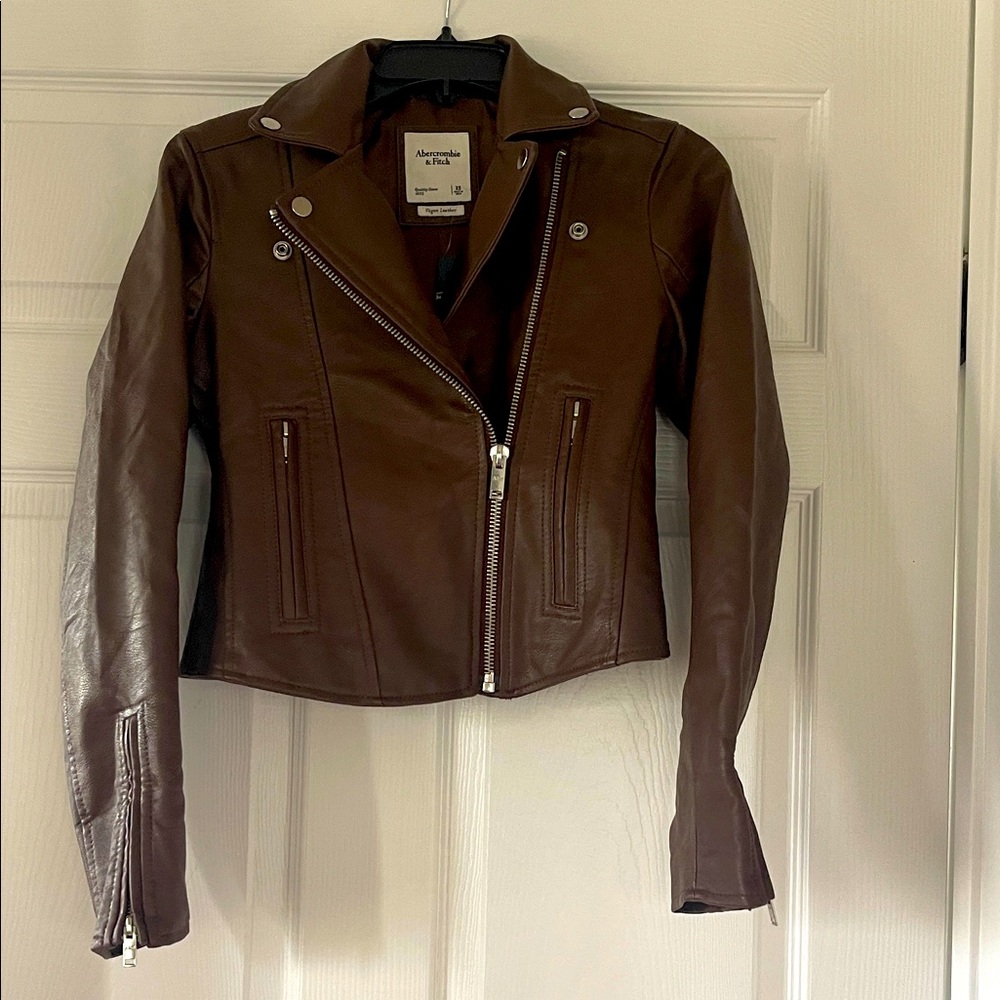 Abercrombie & Fitch Women's Rich Brown Leather Jacket